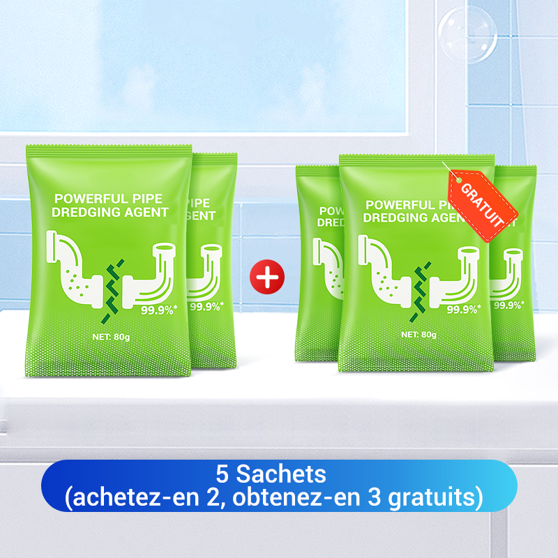 🧼 Poudre Débouche-Tuyaux Puissante – Action Rapide, Sans Effort & BOGO : Achetez 1, Obtenez 1 Gratuit !