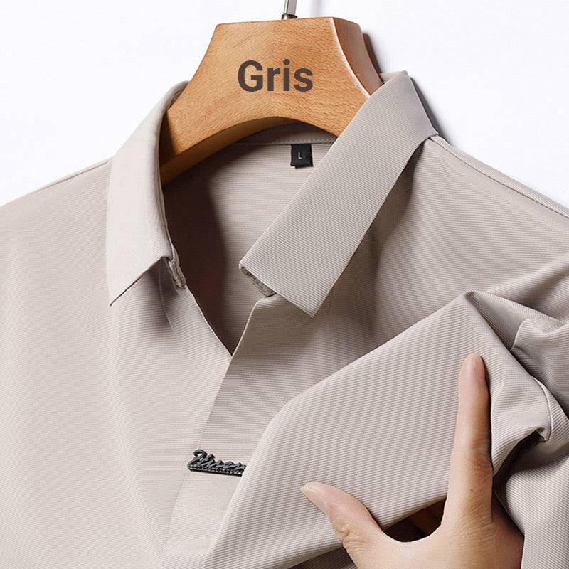 🔥 T-shirt décontracté à revers pour homme, respirant et infroissable