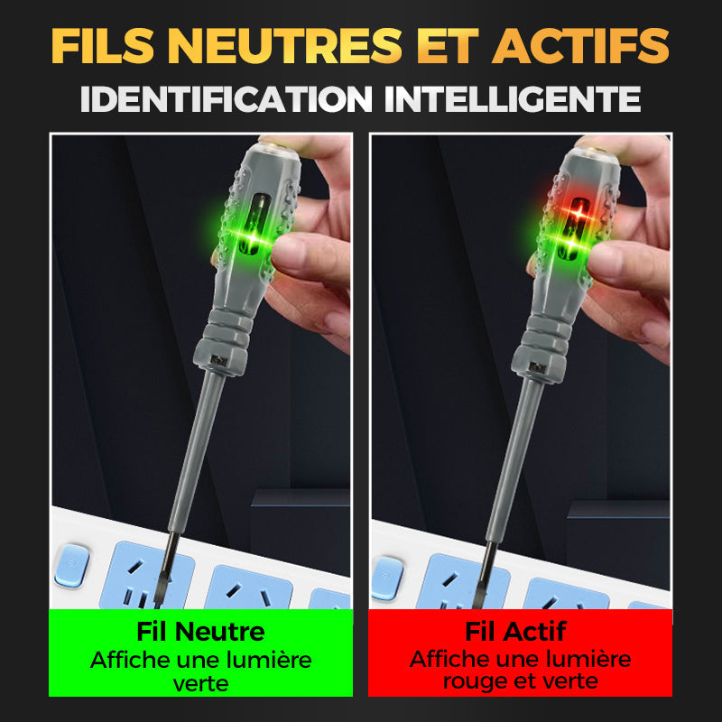 🔥 50% DE RÉDUCTION ! ✨ Tournevis Magnétique 2-en-1 - Détection Électrique Integrée, Couple Élevé pour Réparations Domestiques 🔧⚡