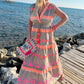 ✨2025 Meilleures ventes💖Robe sans manches à col en V pour femmes, motif vintage à rayures