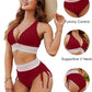 ✨Nouvelle arrivée✨👙Ensembles de bikini taille haute gainant le ventre à blocs de couleurs