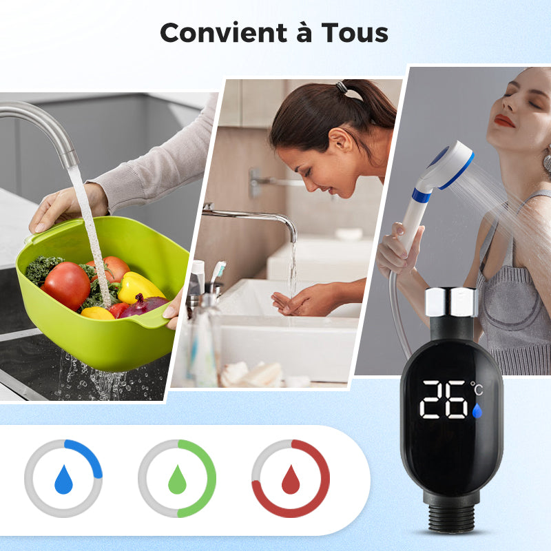 🔥 50% DE RÉDUCTION ! ✨ Thermomètre Numérique de Douche - Écran LCD Rétroéclairé, Mesure Instantanée, Alerte Précise 🚿💧