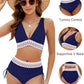 ✨Nouvelle arrivée✨👙Ensembles de bikini taille haute gainant le ventre à blocs de couleurs