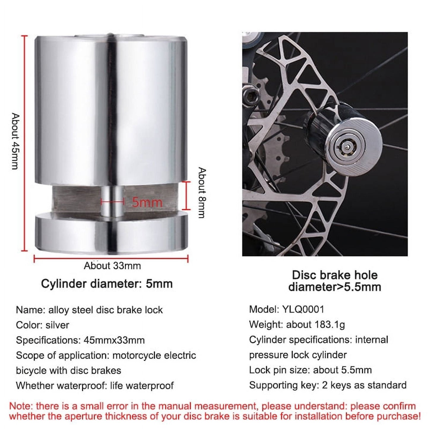 🏍️🔒 Serrure à disque antivol pour motocyclette