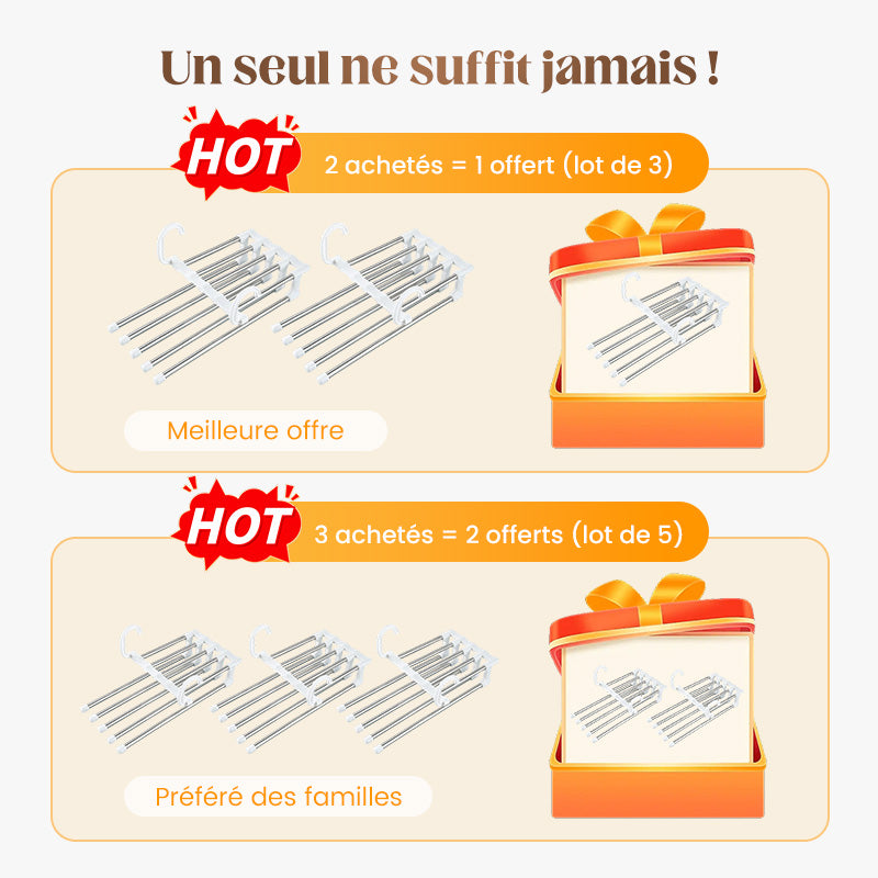 👖 ACHETEZ 2, RECEVEZ 3 ! ✨Porte-Pantalons Multifonctionnel