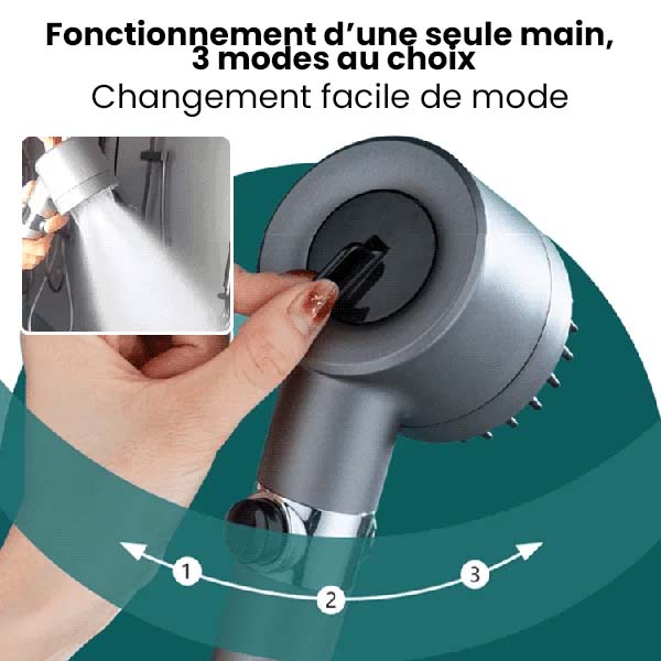 🏆Pomme de douche de luxe pour les soins de la peau et les massages - 3 modes de pulvérisation avec technologie d'économie d'eau pour une expérience de douche rajeunissante 💎🌊