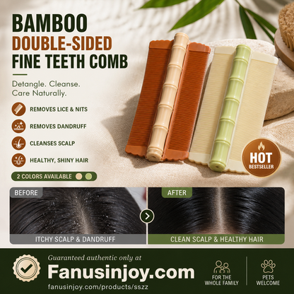 ✨️Amazing Buy 1 get 1 free🔥 🎋💇‍♀️Protect Your Scalp！Nourish Your Hair！🎋Bamboo Styling Double-Sided Fine Teeth Comb