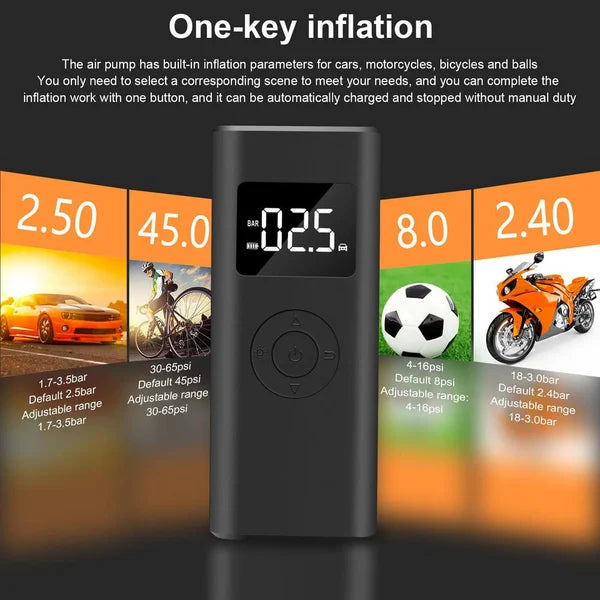 🎅Superbe cadeau de Noël🎁 Pompe à air pour pneus de voiture