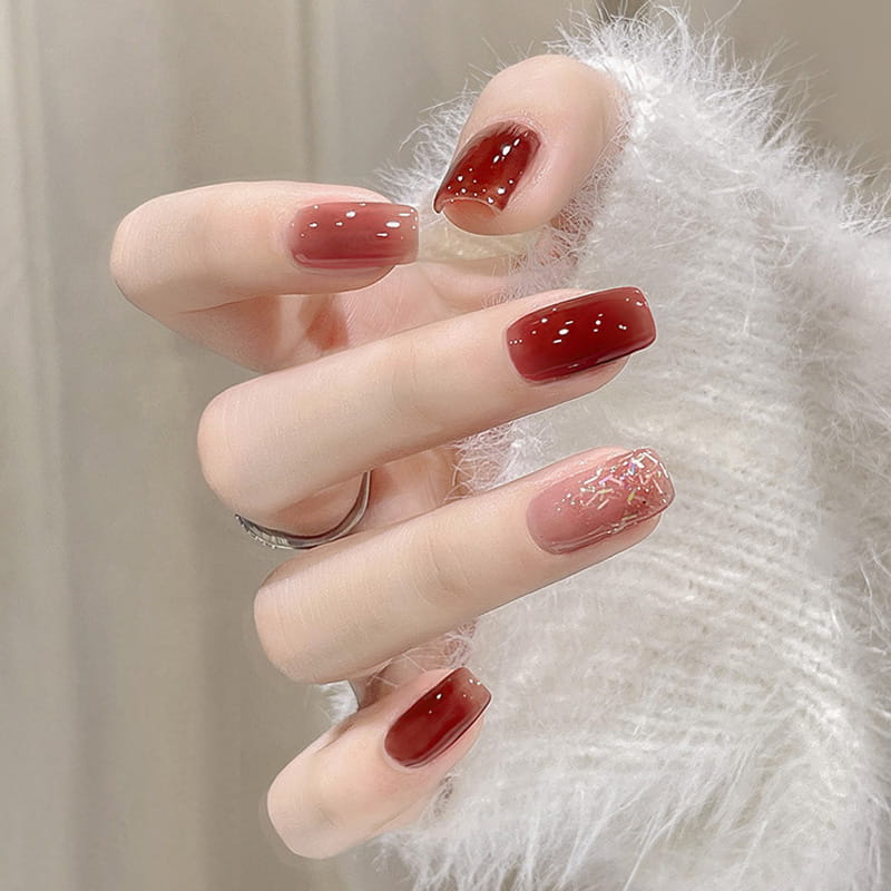 💄💅Ensemble de vernis à ongles bicolores à paillettes tendance💄💅