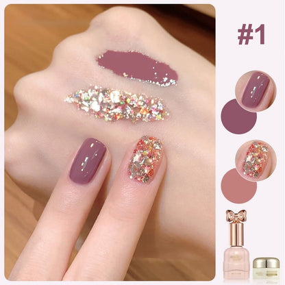 💄💅Ensemble de vernis à ongles bicolores à paillettes tendance💄💅