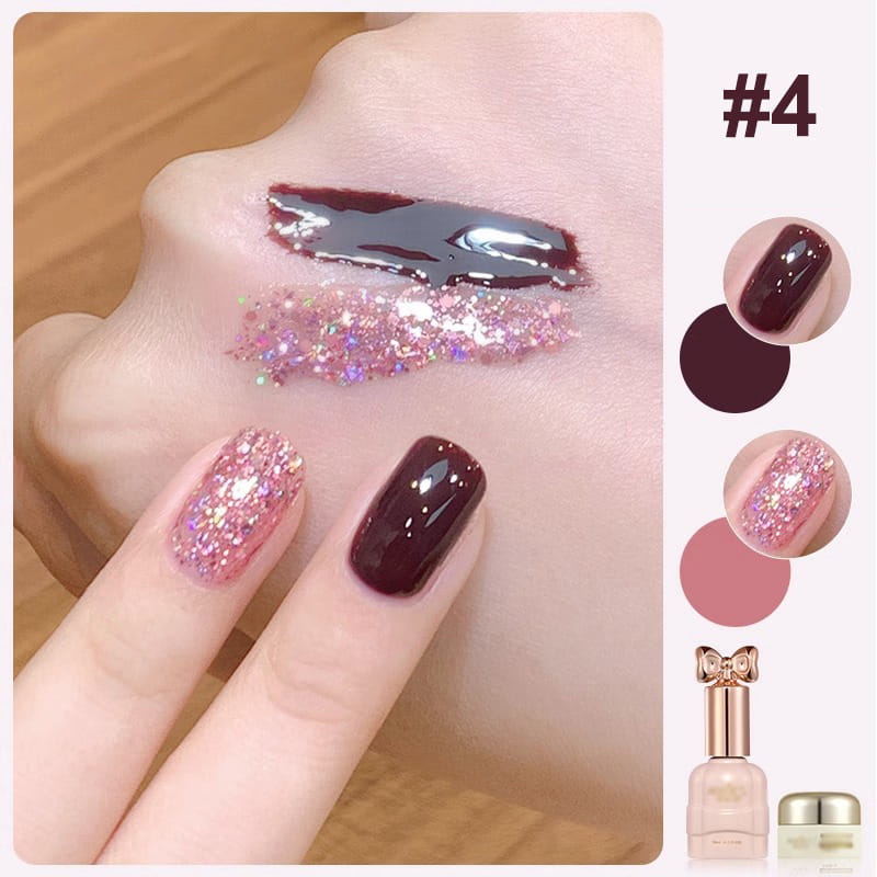 💄💅Ensemble de vernis à ongles bicolores à paillettes tendance💄💅