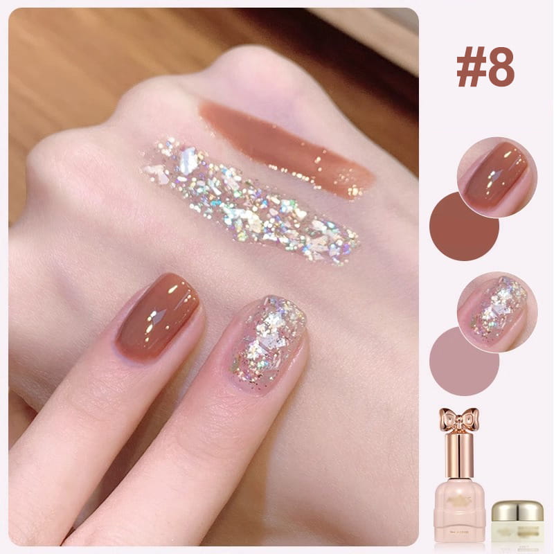 💄💅Ensemble de vernis à ongles bicolores à paillettes tendance💄💅