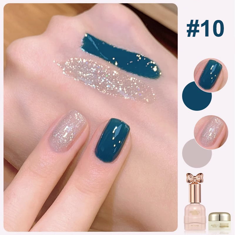 💄💅Ensemble de vernis à ongles bicolores à paillettes tendance💄💅
