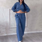 🌸🔥Tenues 2 pièces pour femmes Chemise boutonnée et pantalon💥💥Dernie