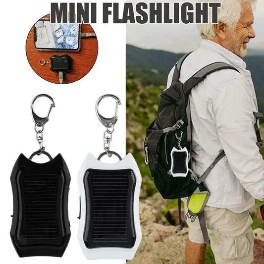 Mini-3-in-1 aurinko työkalut: virtapankki, taskulamppu, avaimenperä