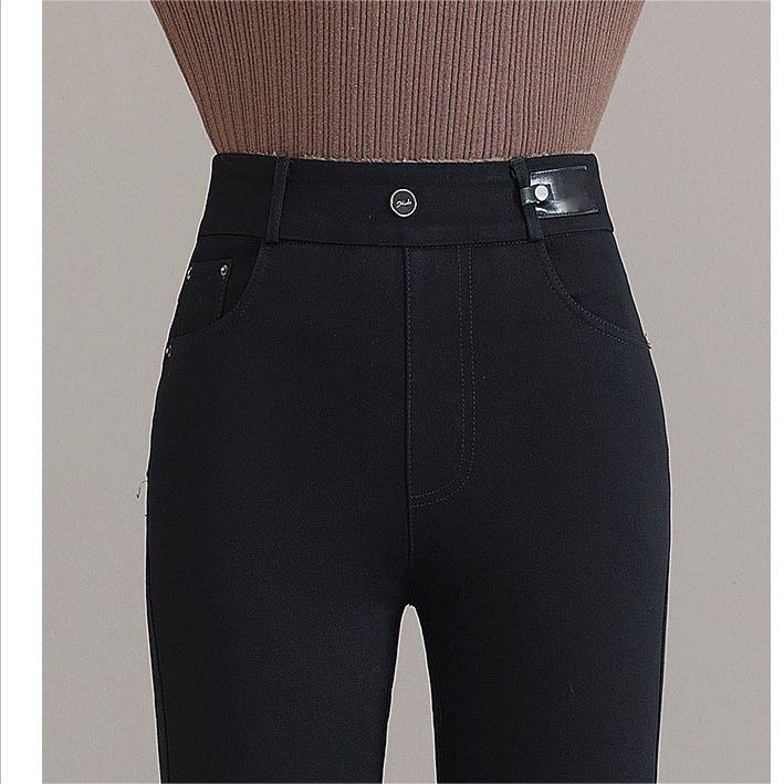 💕Jean skinny stretch chaud taille haute pour femme