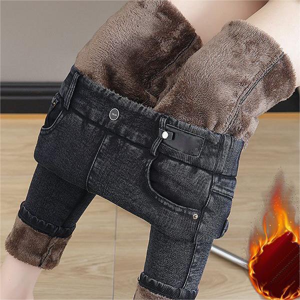 💕Jean skinny stretch chaud taille haute pour femme