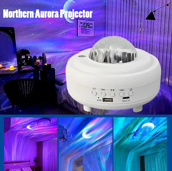 🌌 50% DE RÉDUCTION! ✨ Projecteur d'Aurores Boréales - Effets Lumineux 360° avec Télécommande pour une Ambiance Stellaire et Romantique à la Maison ✨🔮
