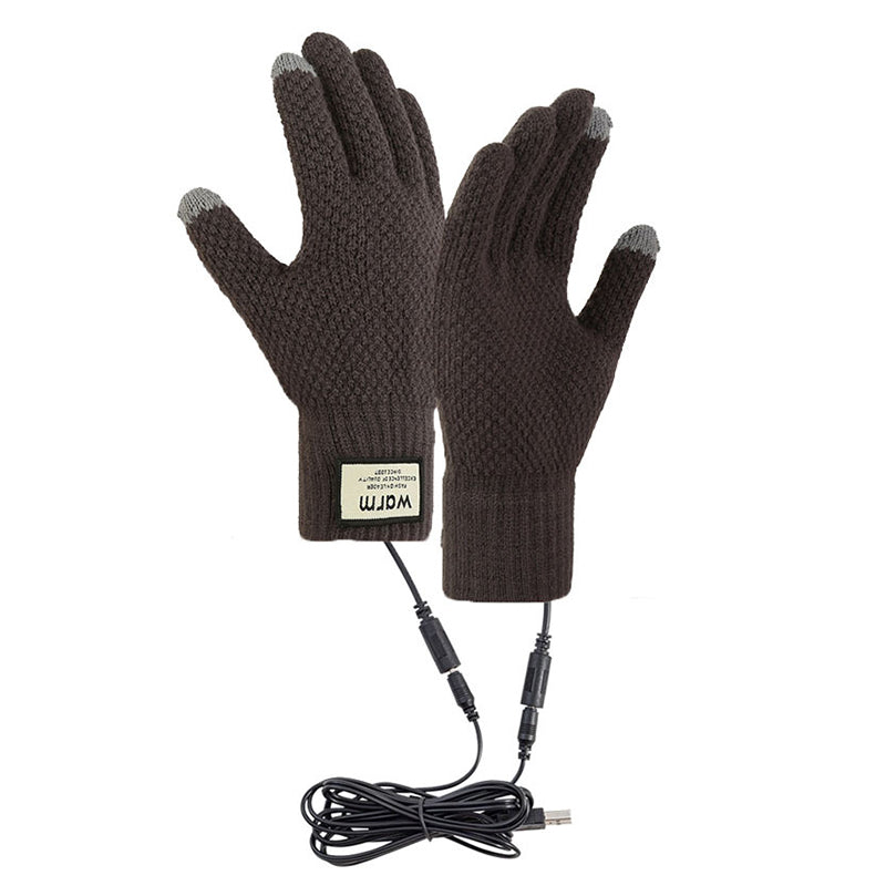 Gants tricotés rechargeables USB à chauffage électrique