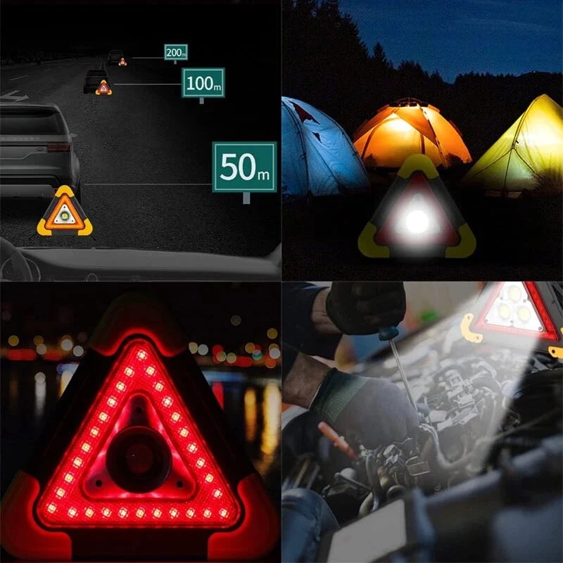 🚗Grande promotion - 60% de réduction🆘3-EN-1 Lampe de Signalisation d'Urgence Solaire Triangulaire pour le Bord de Route✨
