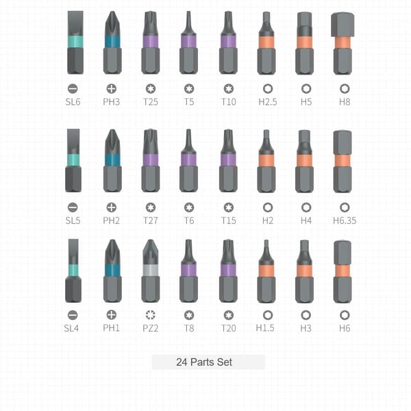 🔥Jeu de tournevis 24 en 1 DlY Tournevis magnétique compact et portable avec verrouillage