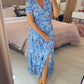 (💃Que dois-je porter demain ?) Robe longue à col en V, imprimée et confortable
