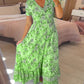 (💃Que dois-je porter demain ?) Robe longue à col en V, imprimée et confortable