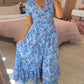 (💃Que dois-je porter demain ?) Robe longue à col en V, imprimée et confortable