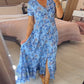 (💃Que dois-je porter demain ?) Robe longue à col en V, imprimée et confortable