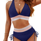 ✨Nouvelle arrivée✨👙Ensembles de bikini taille haute gainant le ventre à blocs de couleurs