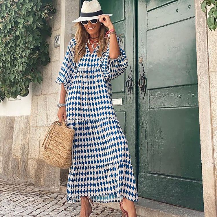 🌸Grande réduction de prix🌸Robe Maxi Bohème Élégante à Manches Bouffantes pour Femmes