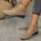 Chaussures à semelles compensées élégantes à sangles élastiques et de couleur unie