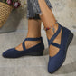 Chaussures à semelles compensées élégantes à sangles élastiques et de couleur unie