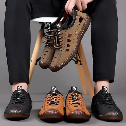 Chaussures de randonnée creuses en cuir souple