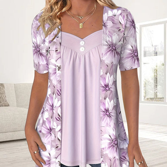 2025 Nouveaux produits👚Top patchwork floral irrégulier pour femmes