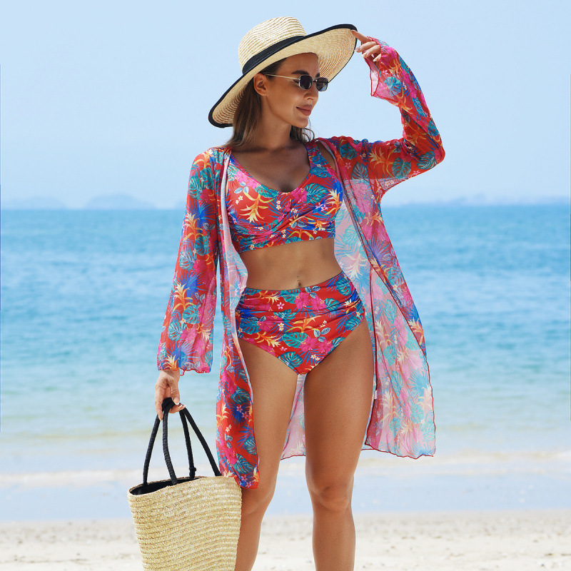 🔥 Vente à chaud 🔥Maillot de bain 3 pièces imprimé multicolore pour femme