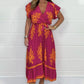🔥Vente chaude🔥Robe d'été grande taille à manches volantées et col en V po
