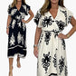 🔥Vente chaude🔥Robe d'été grande taille à manches volantées et col en V po