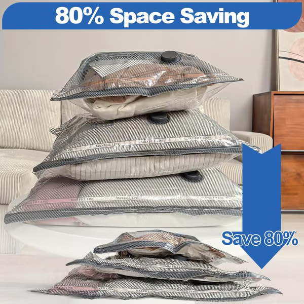 🔥Hot Sale 50% Off🔥6 paquets de sacs de compression sous vide électriques USB - Gagnez de l'espace, voyagez léger !