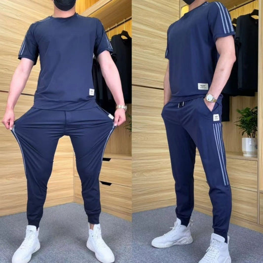 Hommes High Stretch Haut à manches courtes & Pantalon de jogging Set de 2 pièces