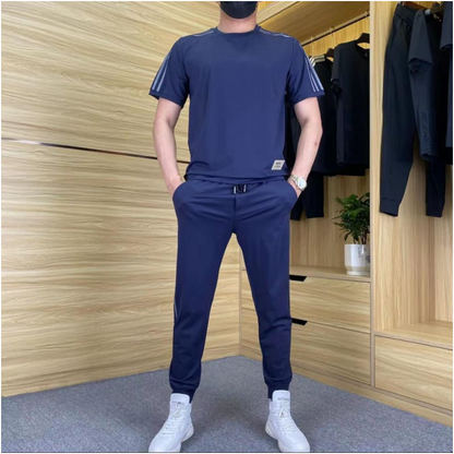 Hommes High Stretch Haut à manches courtes & Pantalon de jogging Set de 2 pièces