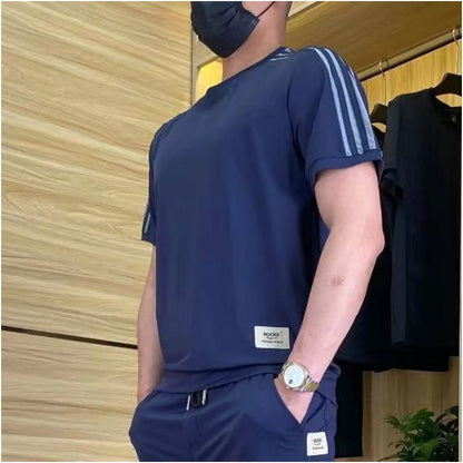 Hommes High Stretch Haut à manches courtes & Pantalon de jogging Set de 2 pièces