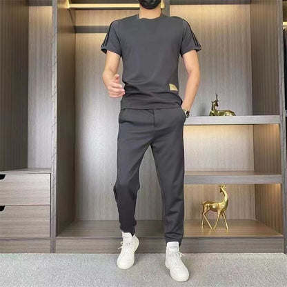 Hommes High Stretch Haut à manches courtes & Pantalon de jogging Set de 2 pièces