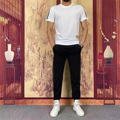 Hommes High Stretch Haut à manches courtes & Pantalon de jogging Set de 2 pièces