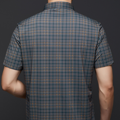 Chemise à carreaux décontractée à manches courtes pour hommes (55 % de réduction)