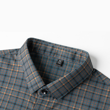 Chemise à carreaux décontractée à manches courtes pour hommes (55 % de réduction)