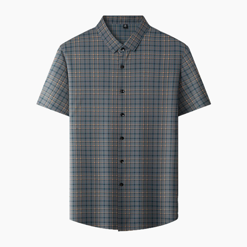 Chemise à carreaux décontractée à manches courtes pour hommes (55 % de réduction)