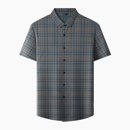 Chemise à carreaux décontractée à manches courtes pour hommes (55 % de réduction)