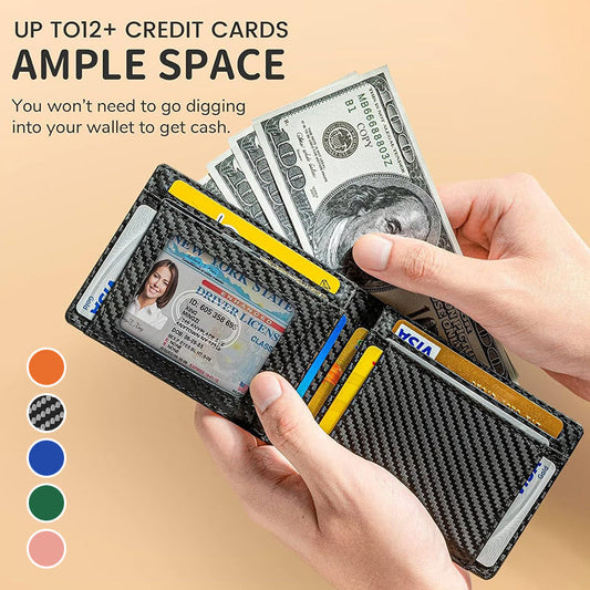 Portefeuille fin pour homme avec pince à billets