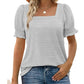 T-shirt femme à col carré et imprimé à rayures